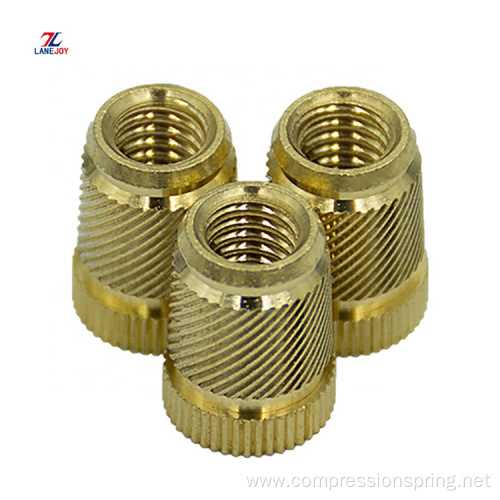 Copper nut copper insert embedded cold knurled nut